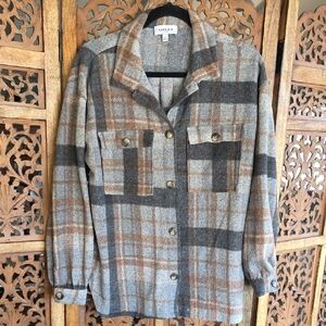 Gilli Gray and Brown Plaid Shirt